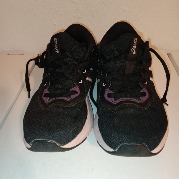ASICS Running Shoes Womens Size 7 Black Purple White Lace Up Sneakers EU 38 - Picture 1 of 16